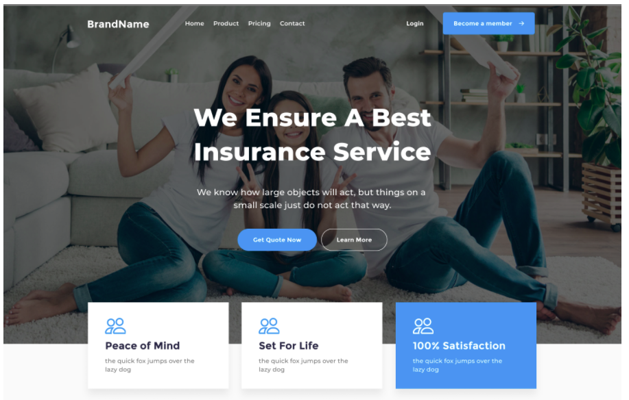 landing page